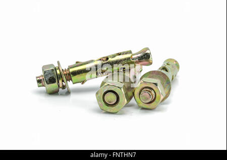 Concrete anchor bolt high strength on white background. Stock Photo