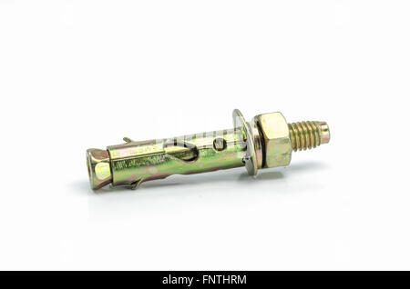 Concrete anchor bolt high strength on white background. Stock Photo
