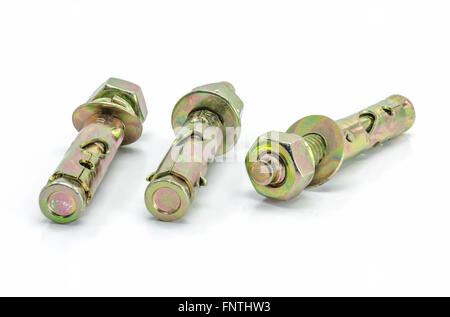 Concrete anchor bolt high strength on white background. Stock Photo
