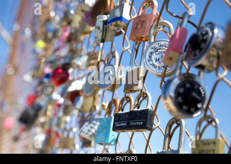 Locks of Love at Runyon Canyon, Los Angeles California Stock Photo