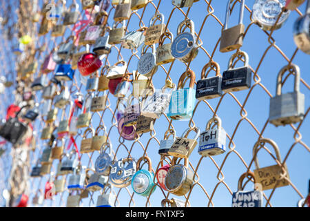 Locks of Love at Runyon Canyon, Los Angeles California Stock Photo