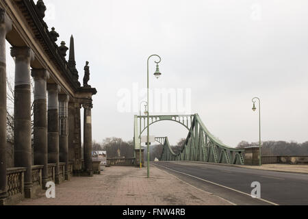 POTSDAM, MARCH 10: The 'Glienicker Brucke' (German for Glienicke Bridge) in Potsdam near Berlin on March 10, 2016. Stock Photo