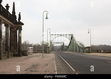 POTSDAM, MARCH 10: The 'Glienicker Brucke' (German for Glienicke Bridge) in Potsdam near Berlin on March 10, 2016. Stock Photo