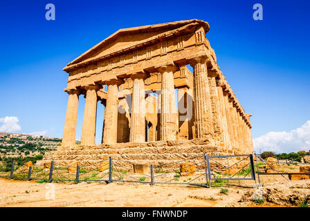 Agrigento, Sicily, Italy. Ercole Ancient Greek temple in the Valley of the Temples, Sicilian island. Stock Photo