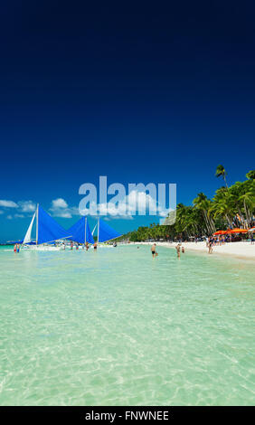 station 2 main beach area of tropical paradise boracay island philippines Stock Photo