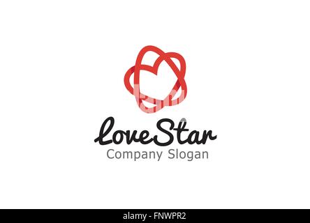 Love Star Logo Illustration Stock Vector