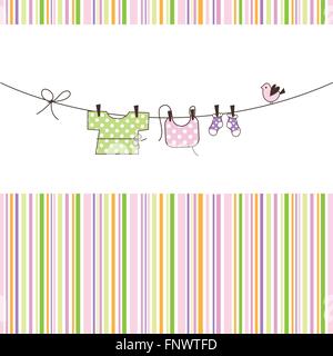 Baby shower card with copy space Stock Vector