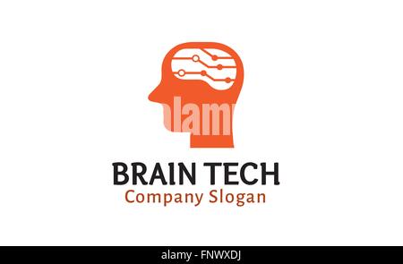 Brain Tech Design Illustration Stock Vector