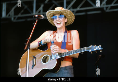 Beth Orton performing at the Glastonbury Festival 1999, Somerset, England, United Kingdom. Stock Photo