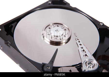 hard disk drive with the lid open, selective focus Stock Photo