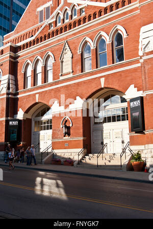 Ryman Auditorium in Nashville, Tennessee and is best known as the home of the Grand Ole Opry from 1943 to 1974. Stock Photo