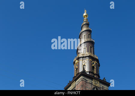 Photograph of Vor Frelsers Kirke, Church of Our Saviour in Copenhagen, Denmark. Stock Photo