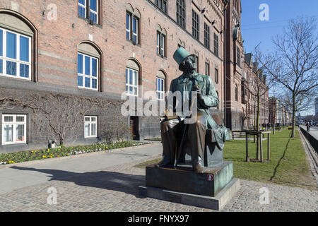 Copenhagen, Denmark - March 16, 2016: Hans Christian Andersen statue at the town hall Stock Photo