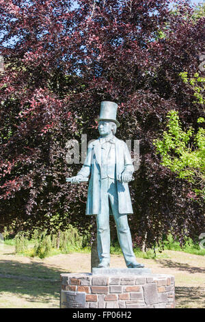 Statue at Brunel Quay commemorating the achievements of Isambard Kingdom Brunel, Neyland, Pembrokeshire,Wales Stock Photo