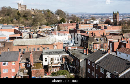 Dudley, West Midlands, UK. 16th March, 2016. The Dudley Eye branded Britain's worst tourist attraction giving birds' eye view of the roof tops of the Black Country town,  views stretch across the Black Country towards Birmingham, Shropshire and Worcestershire. Dudley Council is promoting it Credit:  Jane Williams/Alamy Live News Stock Photo