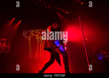 London, Ontario, Canada. 16th Mar, 2016. Marianas Trench takes the stage for a concert performance in London, Ont., on March 14, 2016. The Canadian rock band are from Vancouver, BC., and were formed in 2001. Credit:  Mark Spowart/Alamy Live News Stock Photo