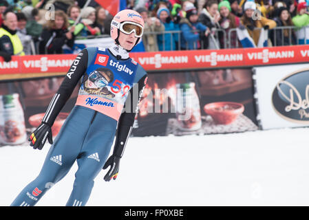 Planica, Slovenia. 17th Mar, 2016. Severin Freund of Germany competes during Planica FIS Ski Jumping World Cup final on the March 17, 2016 in Planica, Slovenia. © Rok Rakun/Pacific Press/Alamy Live News Stock Photo