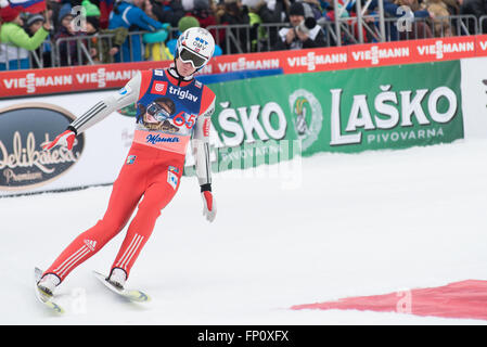Planica, Slovenia. 17th Mar, 2016. Anders Fannemel of Norway competes during Planica FIS Ski Jumping World Cup final on the March 17, 2016 in Planica, Slovenia. © Rok Rakun/Pacific Press/Alamy Live News Stock Photo