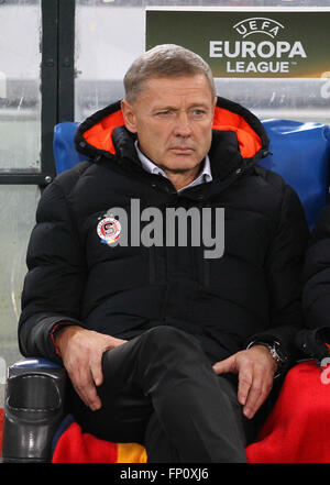 17.03.2016. Stadio Olimpico, Rome, Italy. Uefa Europa League, Return leg of SS Lazio versus Sparta Praha. Scasny Zdenek coach of Sparta Praha Stock Photo
