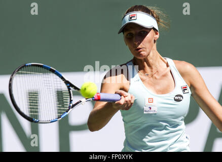 Los Angeles, California, USA. 9th Mar, 2015. Karolina Pliskova of Czech in action against Daria Kasatkina of Russia during the women's singles quarterfinals of the BNP Paribas Open tennis tournament on Thursday, March 17, 2016 in Indian Wells, California. Pliskova won 6-3, 6-2. © Ringo Chiu/ZUMA Wire/Alamy Live News Stock Photo