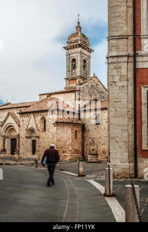Italy Tuscany Val D'Orcia San Quirico D'Orcia - Collegiate church of  Santi Quirico e Giulitta Stock Photo