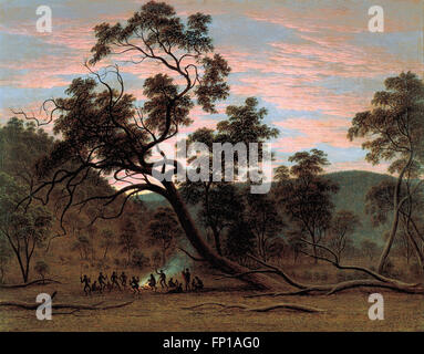 John Glover - A corroboree of natives in Mills Plains Stock Photo