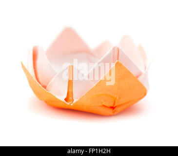 origami paper water lily isolated on white background Stock Photo