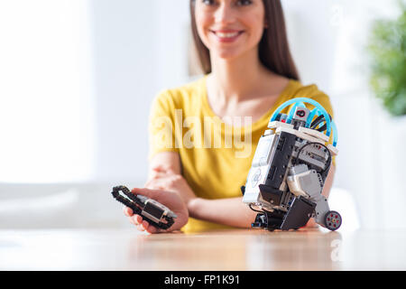 Shall I play with robot Stock Photo