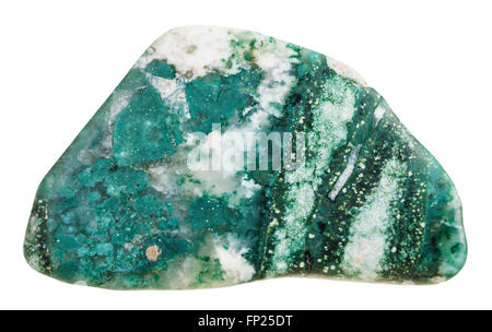 macro shooting of natural gemstone - polished Chlorite mineral gem stone isolated on white background Stock Photo