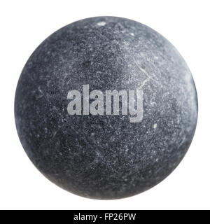 macro shooting - sphere from gray shungite mineral gemstone isolated on white background Stock Photo