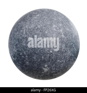 macro shooting - bead from gray shungite mineral gemstone isolated on white background Stock Photo