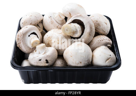 Portion of fresh Mushrooms isolated on white background Stock Photo
