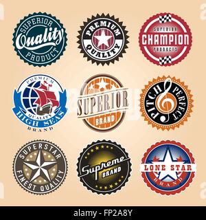 Vector Collection of Editable Vintage Labels Stock Vector