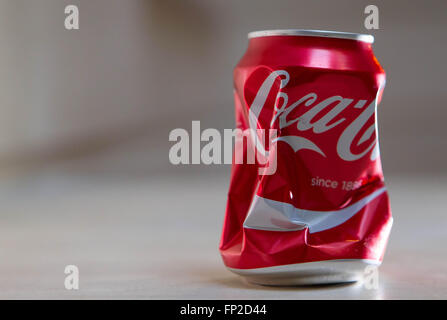 A can of Coca Cola. The 2016 budget has introduced a sugar tax which will affect soft drinks containing sugar. Stock Photo