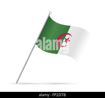 Illustration of a flag from Algeria isolated on a white background. Stock Vector