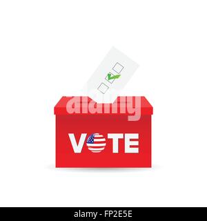 Illustration of a ballot box and vote isolated on a white background. Stock Vector