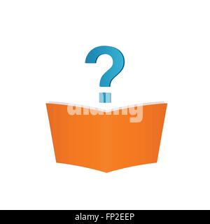 Open book with red question mark, isolated on white background. Knowledge,  education, studying concept. Vector flat illustration Stock Vector Image &  Art - Alamy