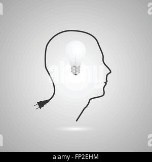Brain idea illustration isolated on a white background Stock Vector