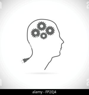 Brain idea illustration isolated on a white background Stock Vector