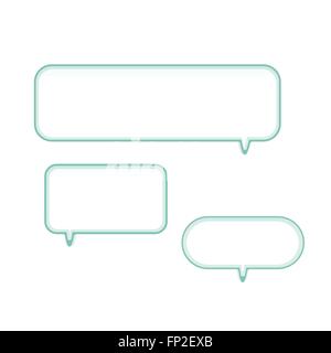 Illustration of glass chat bubble shelves isolated on a white background. Stock Vector