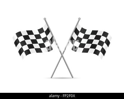 Illustration of checkered flags isolated on a white background. Stock Vector