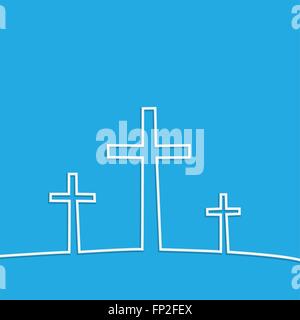 Illustration of religious crosses against a colorful background. Stock Vector