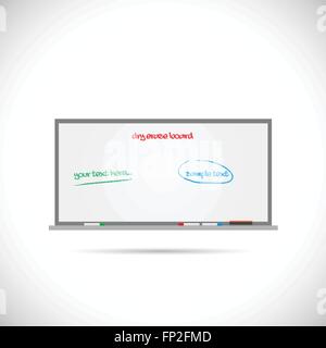 Illustration of a dry erase whiteboard isolated on a white background. Stock Vector