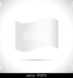 Illustration of a white flag isolated on a white background. Stock Vector