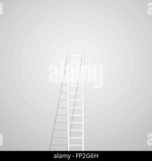 Illustration of a ladder leaning against a gray wall. Stock Vector