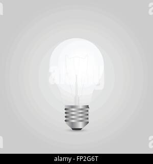 Illustration of a lightbulb isolated on a gray background. Stock Vector