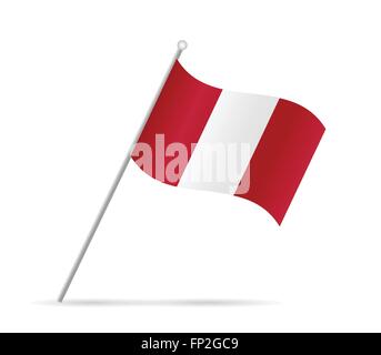 Illustration of a flag from Peru isolated on a white background. Stock Vector