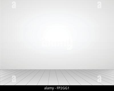 Illustration of a gray room with wooden floor. Stock Vector