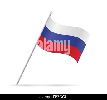 Illustration of a flag from Russia isolated on a white background. Stock Vector