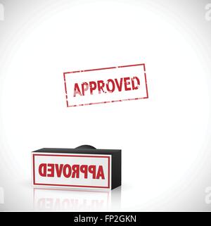 Illustration of an approved stamp isolated on a white background. Stock Vector